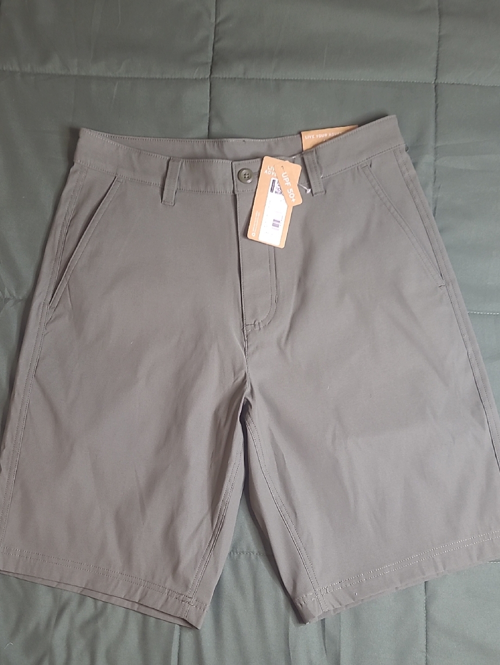 NWT Eddie Bauer Men's Flat Front Shorts - Army Green